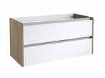 Apatinė spintelė po stalvir&scaron;iu Kame City BUC/10-3DR/10D1P1, Balta blizgi / pilkas ąžuolas, 100 cm