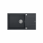 Įmontuojama plautuvė Quadron EVAN 136 XL, HCQE58650U8_BS_P2O, juodas deimantas