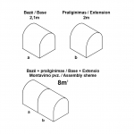 &Scaron;iltnamio prailginimas KLASIKA SLIM, be priekio ir galo, 2m, 200200SP