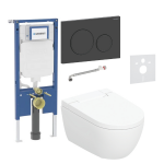 Potinkinis WC komplektas Geberit AquaClean Alba Comfort AQAL08C00161 su instaliacine sistema ir Round vandens nuleidimo mygtuku
