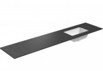 Praustuvas su stalvir&scaron;iu Kame Universal, WP/20-3/H17-P3-R, 200 cm, Juoda lava HPL