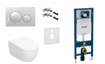 Potinkinio rėmo, pakabinamo klozeto, vandens nuleidimo mygtuko komplektas Geberit AquaClean Alba Comfort, 111.300.00.5+111.815.00.1+115.882.KH.1+146.350.01.1