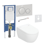 Potinkinis WC komplektas Geberit AquaClean Alba Comfort su instaliacine sistema, vandens nuleidimo mygtuku AQAL08C00KH1