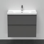 Spintelė su praustuvu Duravit D-Neo DE012104949, grafito matinė, 800&times;480 mm