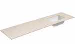 Praustuvas su stalvir&scaron;iu Kame Universal, WP/20-3/H18-P3-R, 200 cm, Žemės akmens HPL