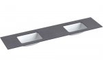 Dvigubas praustuvas Kame Universal, WP/20-3/H11-P3-D, 200 cm, Juodasis mėnulis HPL