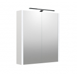 Veidrodinė spintelė Raguvos Baldai, su juodu &scaron;viestuvu, balta matinė, 60 cm, 2003312