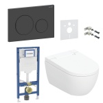 Potinkinis WC komplektas Geberit AquaClean Alba Comfort su instaliacine sistema, vandens nuleidimo mygtuku AQAL12C00161