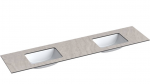 Dvigubas praustuvas Kame Universal, WP/20-3/H12-P3-D, 200 cm, Pilkas mėnulis HPL