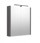 Veidrodinė spintelė Raguvos Baldai, su juodu &scaron;viestuvu, pilka matinė, 60 cm, 2003305