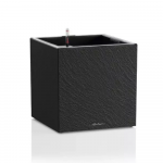 Vazonas yra su integruota LED juosta Lechuza CANTO Slatestone 40, 15953, tamsiai pilkas