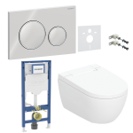 Potinkinis WC komplektas Geberit AquaClean Alba Comfort su instaliacine sistema, vandens nuleidimo mygtuku AQAL12C00KH1