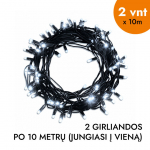 Lauko ir vidaus girlianda (&scaron;altai baltos LED lemputės) 20 m PROLED juoda