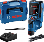 Sienų skeneris Bosch D-TECT 200 C PROFESSIONAL 0601081601, L-BOXX 136 su 1 X akumuliatoriumi GBA 12V 2.0AH, rankos dirželiu