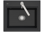 Plautuvė Villeroy & Boch Subway Style 60 S, 336A01R7HL2 su skyle mai&scaron;ytuvui centre, Pure Black