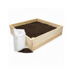 Medinė lysvė, 80x80x27cm su biožeme ir geotekstilės patiesalu