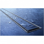 Du&scaron;o latakas su sandarinimo tarpine Tece 601200, 120cm (tiesus)+grotelės 601270+sifonas 65000+kvapo užsklanda 660016+kojelės 660003