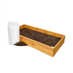 Medinė lysvė Bonus Orbis, 160x80x27cm su biožeme ir geotekstilės patiesalu, ruda