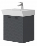 Vonios kambario spintelė su praustuvu Piccolo PC-60 tamsiai pilka pakabinama