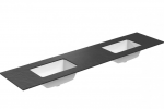 Dvigubas praustuvas Kame Universal, WP/20-3/H17-P3-D, 200 cm, Juoda lava HPL