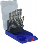 Metalo grąžtų rinkinys 19vnt./kpl.  E HSS &Oslash;1-10 mm, 118&deg;"Split point", &scaron;lifuoti.