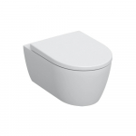 Pakabinamas klozetas Geberit Icon 501.664.00.1 su lėtai nusileidžiančiu dangčiu, baltas blizgus