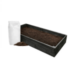 Medinė lysvė Bonus Orbis, 160x80x27cm su biožeme ir geotekstilės patiesalu, juoda