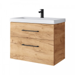 Apatinė vonios spintelė su praustuvu Riva SA63-2, Gold Craft Oak