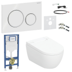 Potinkinis WC komplektas Geberit AquaClean Alba Premium su instaliacine sistema, vandens nuleidimo mygtuku AQAL12P00KJ1