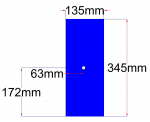 Stikliukas stalčiui 135x345 mm mėlynas