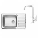 Plautuvės ir mai&scaron;ytuvo komplektas Deante XYLO XL ZEX 011B + Deante ALPINIA BGA 063M