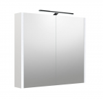 Veidrodinė spintelė Raguvos Baldai, su juodu &scaron;viestuvu, balta matinė, 80 cm, 2003512