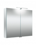 Veidrodinė spintelė su 2 dvigubo veidrodžio durelėmis, Kame Garda, LED &scaron;viestuvu ir dugno ap&scaron;vietimu, IP44, MC2DML/80-70/MR