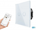 Dvipolis sensorinis jungiklis Spring, nuotolinis valdymas (WIFI), baltas