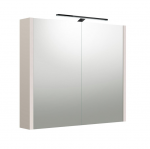 Veidrodinė spintelė Raguvos Baldai, su juodu &scaron;viestuvu, pilkas ka&scaron;myras, 80 cm, 2003506