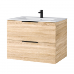 Vonios spintelė su praustuvu Riva SA 700-6, Sonoma Oak, rankenėlės juodos