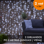 Lempučių užuolaida (&scaron;altai baltos LED lemputės) PROLED IP67 4x2 m