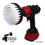 Profesionalus valymo &scaron;epetys Premium Drill Brush - ypač mink&scaron;tas, baltas, 13 cm