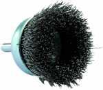 Cup brush for drill, &Oslash;50mm, crimped steel wire 0.35mm, shank 6mm