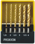 HSS spiralinių grąžtų rinkinys su centravimo smaigaliu, 1,5&ndash;4 mm (6 dalių)