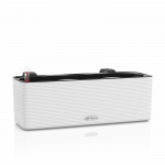 Vazonas su savaiminio drėkinimo sistema LECHUZA Balconissima color 40 White, 13680 (su laikikliais)