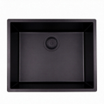 Plautuvė WOBBEE TALBOT 50, juoda matinė su juodu ventiliu ir sifonu W-TALB-54-BM-NO