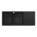 Dviguba plautuvė Quadron Evan 121, HQE11650U7_BLM_P2O, anglies juoda