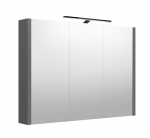 Veidrodinė spintelė Raguvos Baldai, su juodu &scaron;viestuvu, pilka matinė, 100 cm, 2003705