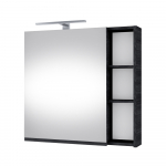 Pakabinama spintelė su veidrodžiu, LED &scaron;viestuvas chromo Riva SV 70-6, Woodflow Ash