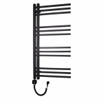 Elektrinis rank&scaron;luosčių džiovintuvas WOBBEE FLINT BLACK 50x100cm juodas matinis kairinis su tenu su laidu W-FLIN-50100BM+NEX300SCBM-L