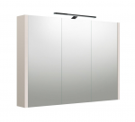 Veidrodinė spintelė Raguvos Baldai, su juodu &scaron;viestuvu, pilkas ka&scaron;myras, 100 cm, 2003706