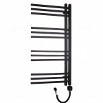 Elektrinis rank&scaron;luosčių džiovintuvas WOBBEE FLINT BLACK 50x100cm juodas matinis de&scaron;ininis su tenu su laidu W-FLIN-50100BM+NEX300SCBM-R