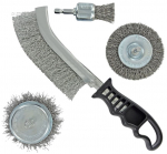 Set of brushes for drill + handbrush, corrugated wire 0.35mm, 1/4 HEX shank