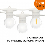 Lauko girlianda (LED lemputės) 50 m Glow balta
